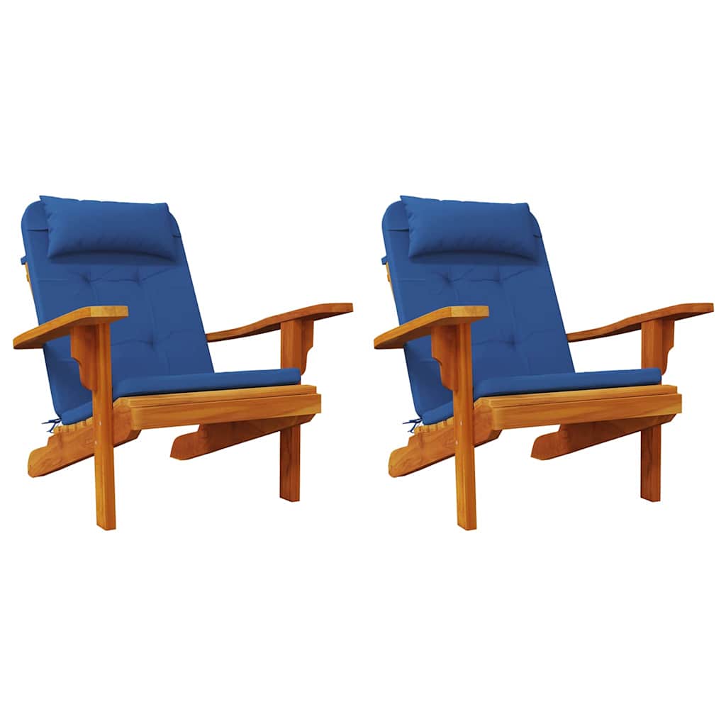 Vidaxx coussins de chaise uni 2 pcs bleu 58 x 77 x 4,5 cm tissu oxford