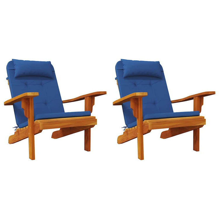 Vidaxx coussins de chaise uni 2 pcs bleu 58 x 77 x 4,5 cm tissu oxford