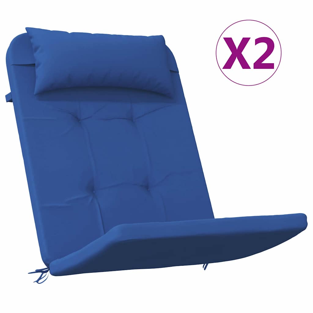 Vidaxx coussins de chaise uni 2 pcs bleu 58 x 77 x 4,5 cm tissu oxford