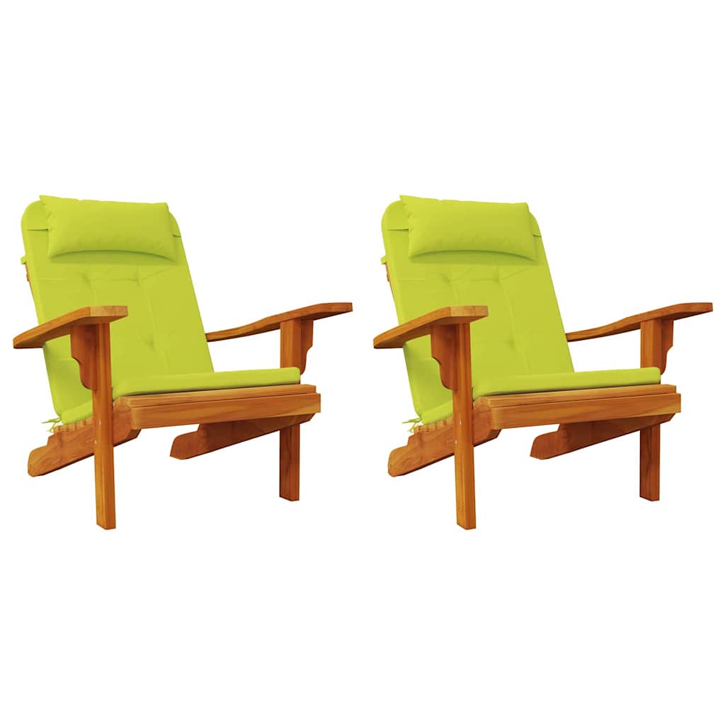 VidaXL coussins de chaise 2 pcs vert vif 58 x 77 x 4,5 cm tissu oxford