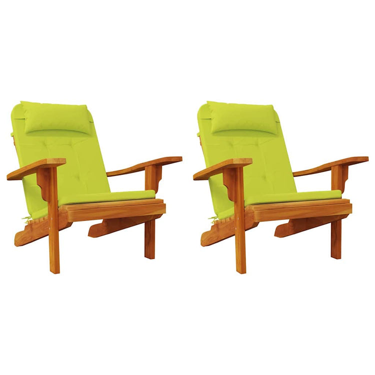 VidaXL coussins de chaise 2 pcs vert vif 58 x 77 x 4,5 cm tissu oxford