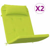 VidaXL coussins de chaise 2 pcs vert vif 58 x 77 x 4,5 cm tissu oxford