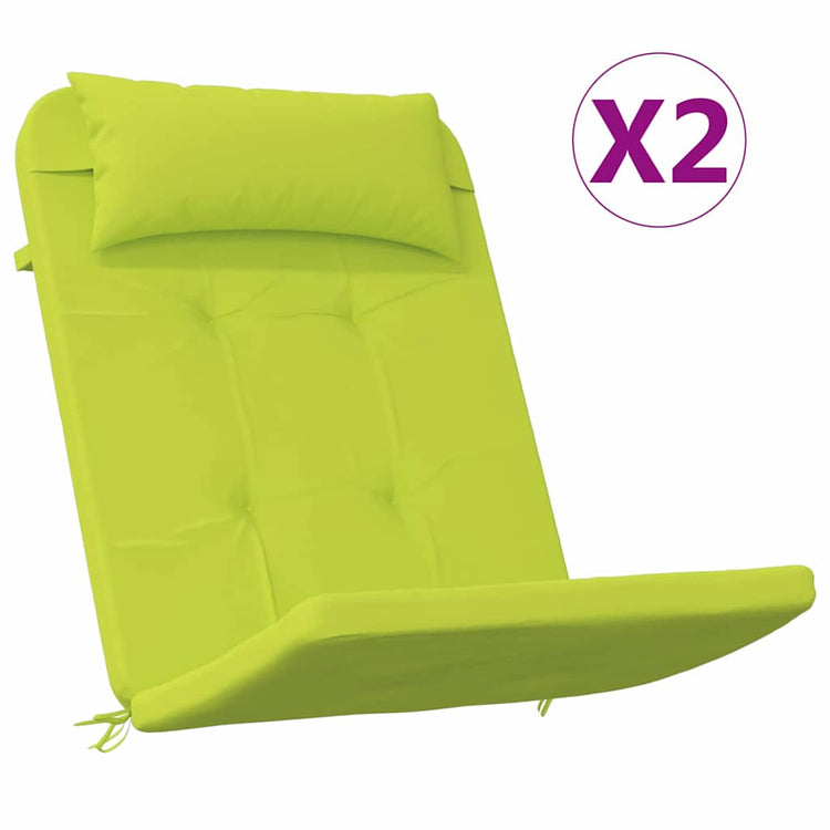 VidaXL coussins de chaise 2 pcs vert vif 58 x 77 x 4,5 cm tissu oxford