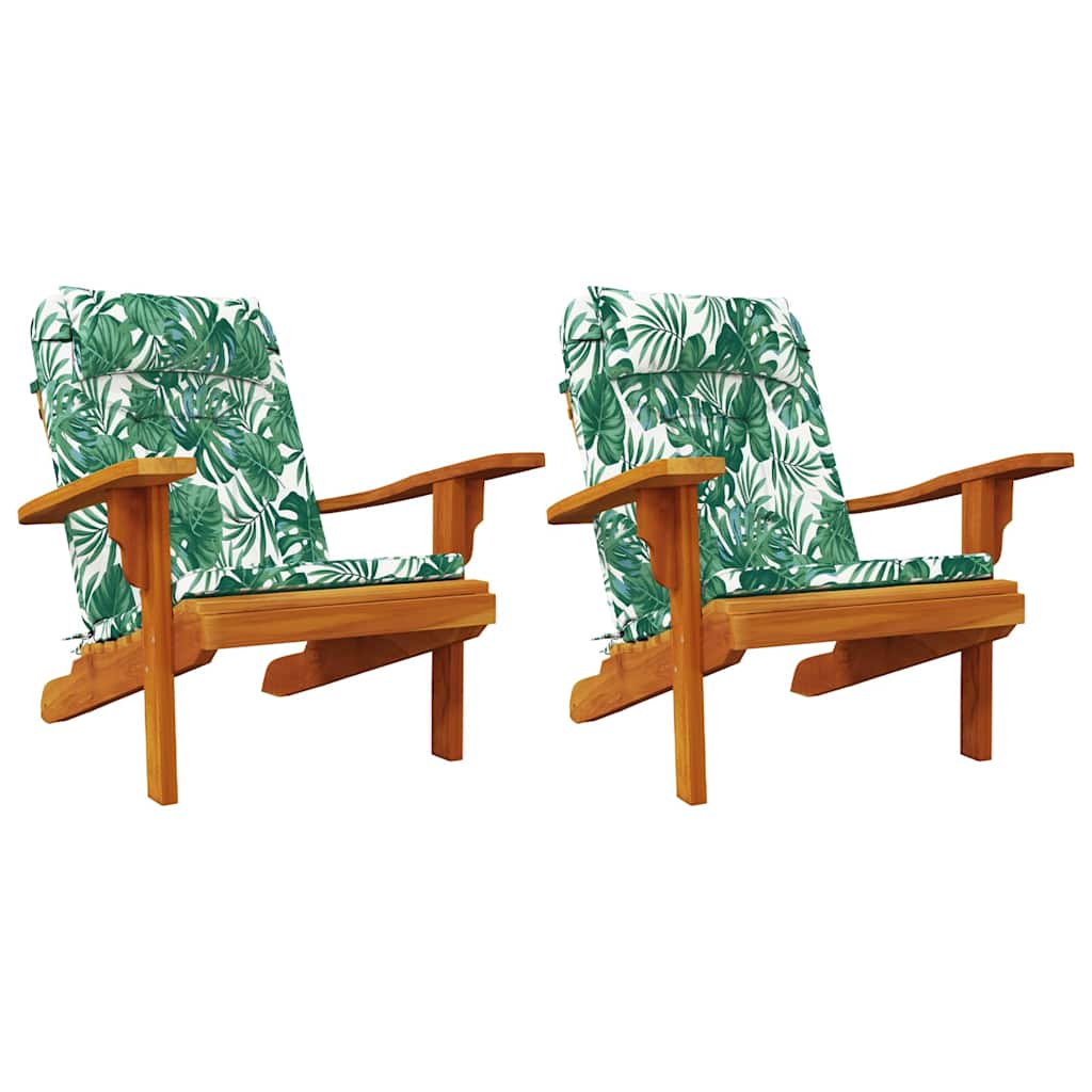 Vidaxx coussins de chaise 2 pcs motif feuille 58 x 77 x 4,5 cm tissu oxford