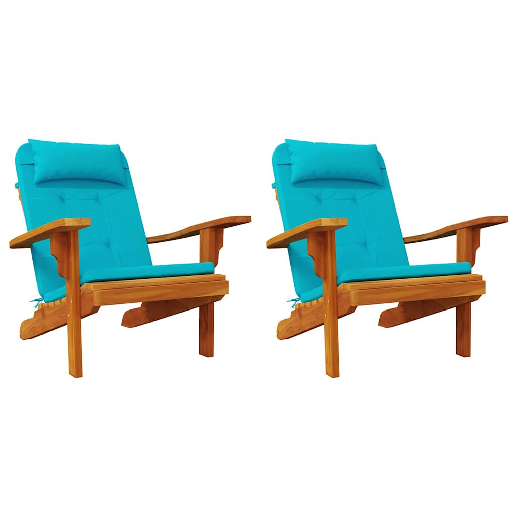 Vidaxx coussins de chaise uni 2 pcs turquoise 58 x 77 x 4,5 cm tissu oxford