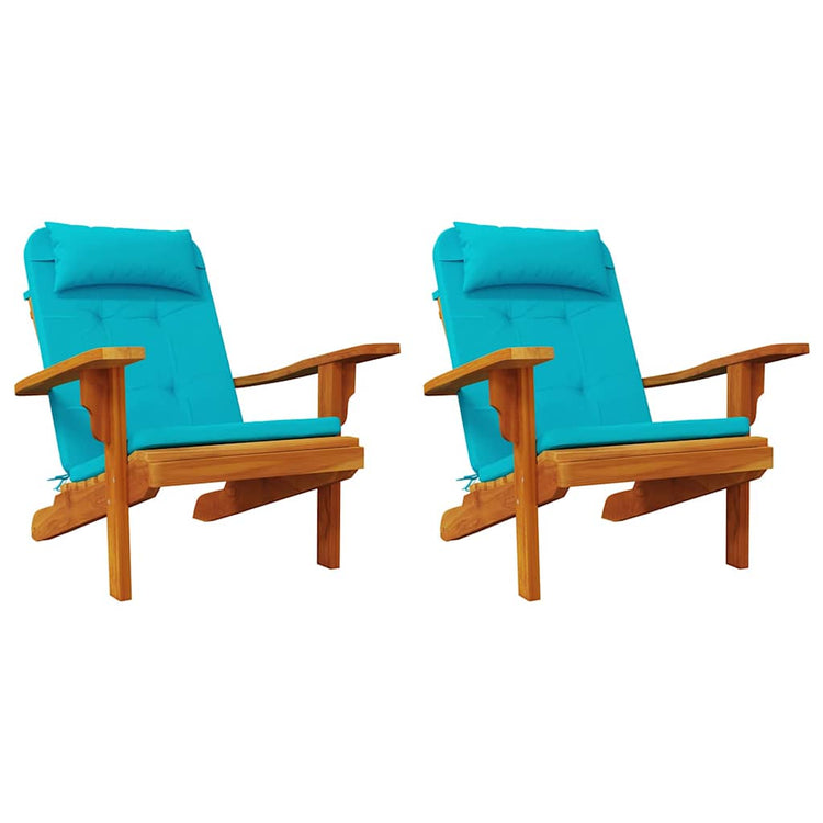 Vidaxx coussins de chaise uni 2 pcs turquoise 58 x 77 x 4,5 cm tissu oxford