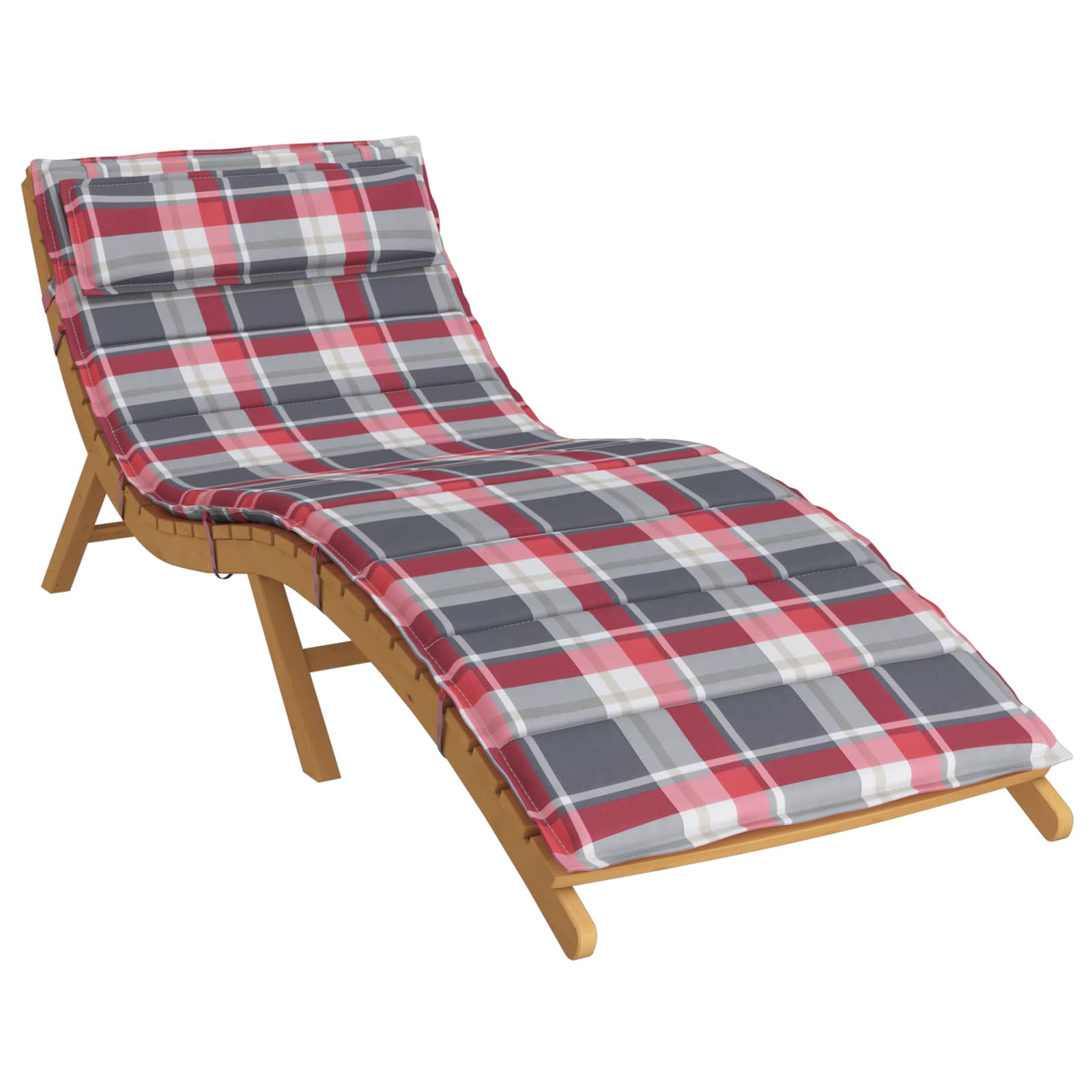 Vidaxl coussin de transat rouge et gris 178 x 60 x 4 cm tissu oxford