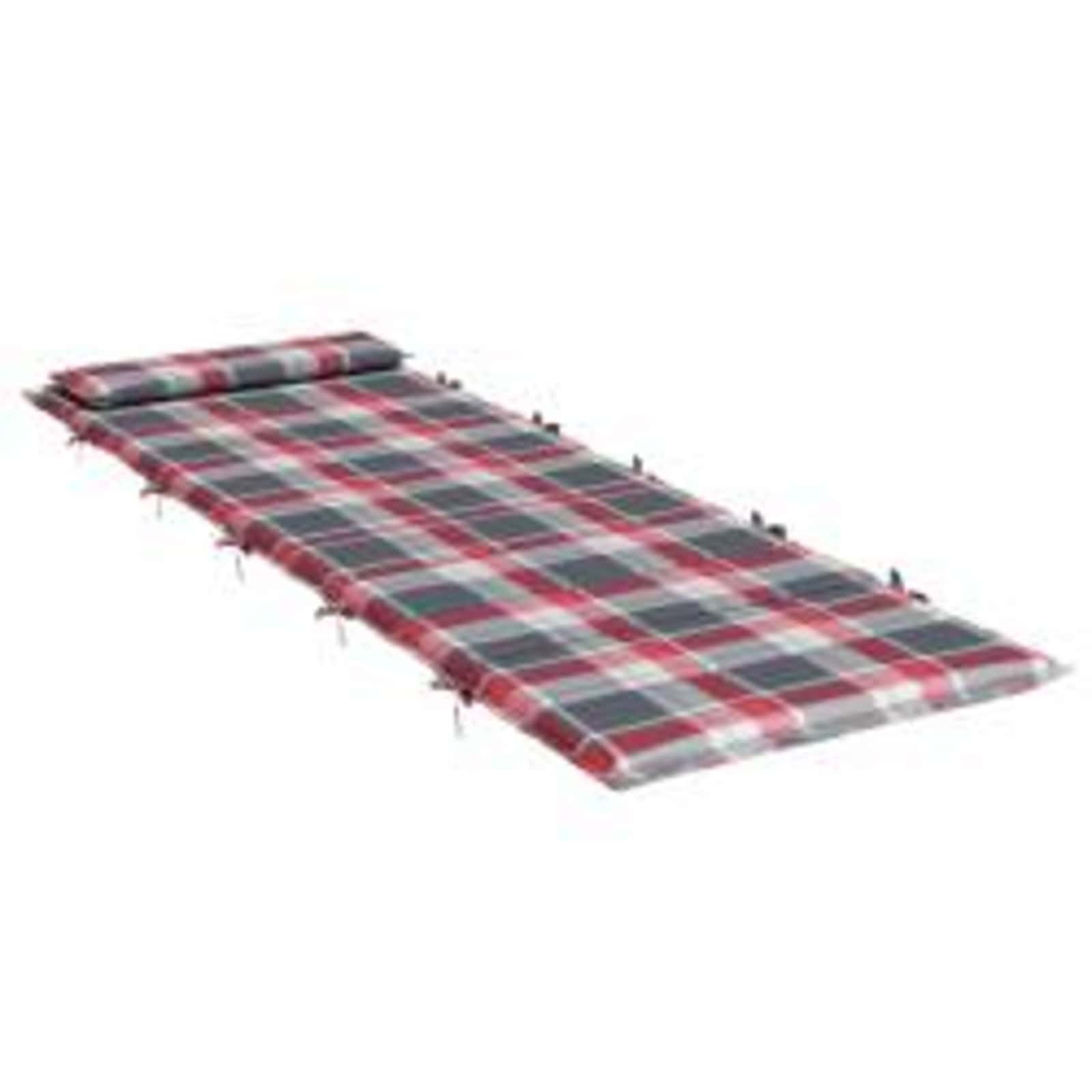Vidaxl coussin de transat rouge et gris 178 x 60 x 4 cm tissu oxford