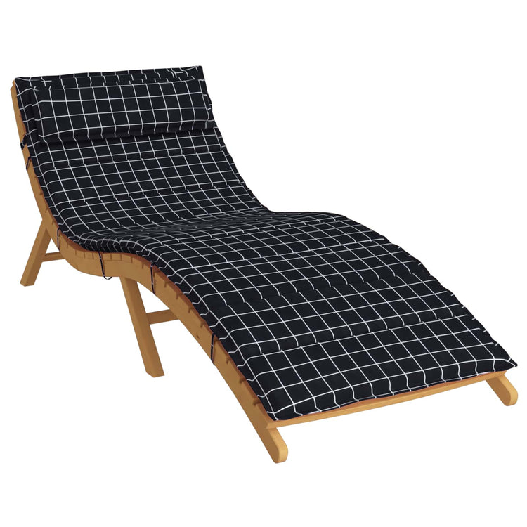 Vidaxl coussin de transat à carreaux noir 178 x 60 x 4 cm tissu oxford