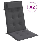 Coussins de chaise vidaxl 2 st haut de dos oxford tissu anthracite -colored - afbeelding 2