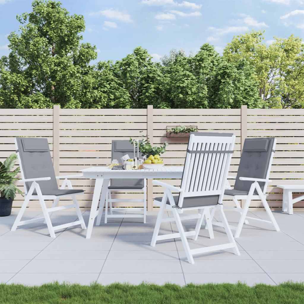 Coussins de chaise vidaxl 4 st haut de dos oxford tissu gris