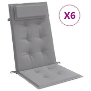 Coussins de chaise vidaxl 6 st haut de dos oxford tissu gris - afbeelding 2