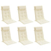 Coussins de chaise vidaxl 6 st dos haut oxford tissu crème colored