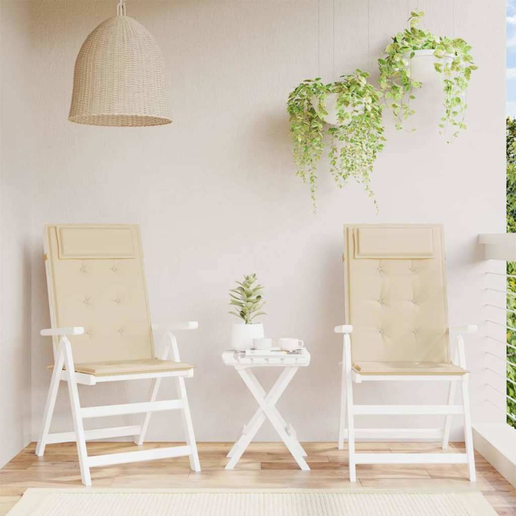 Coussins de chaise vidaxl 2 st haut de dos oxford tissu beige