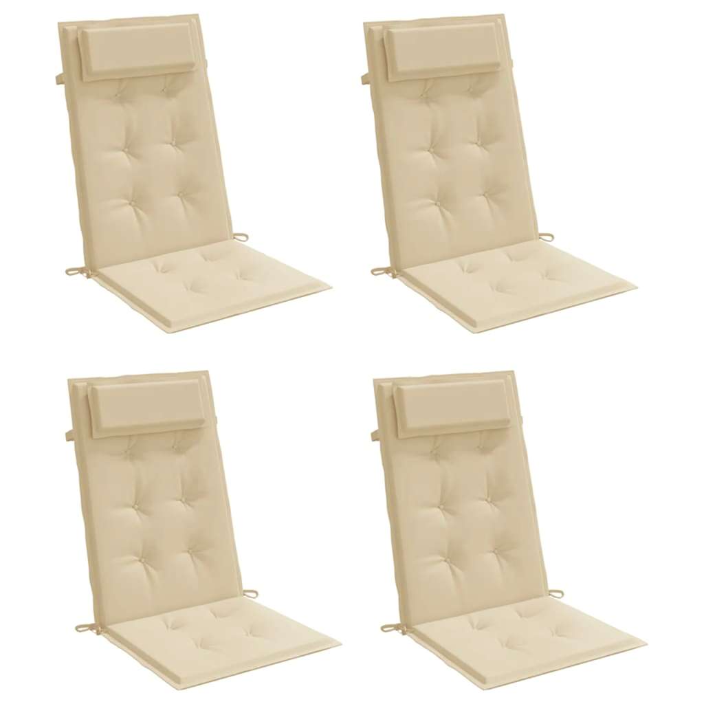 Coussins de chaise vidaxl 4 st haut de dos oxford tissu beige