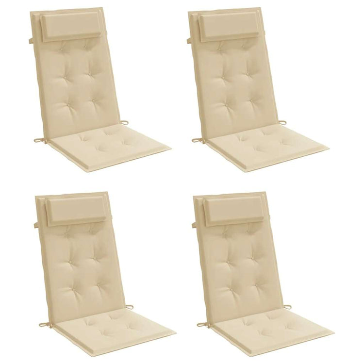 Coussins de chaise vidaxl 4 st haut de dos oxford tissu beige