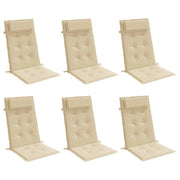 Coussins de chaise vidaxl 6 st haut de dos oxford tissu beige - afbeelding 3