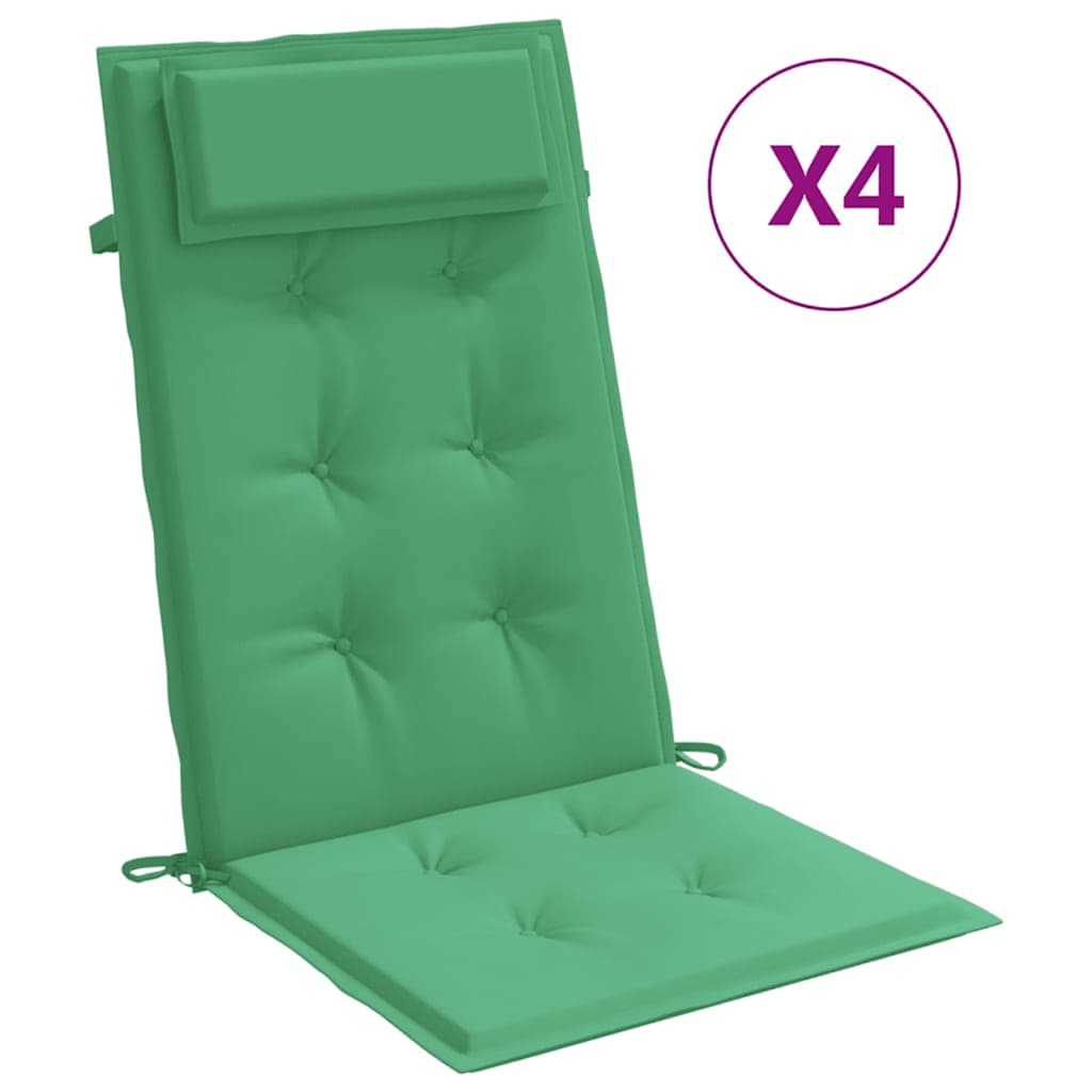 Coussins de chaise vidaxl 4 st haut de dos oxford tissu vert