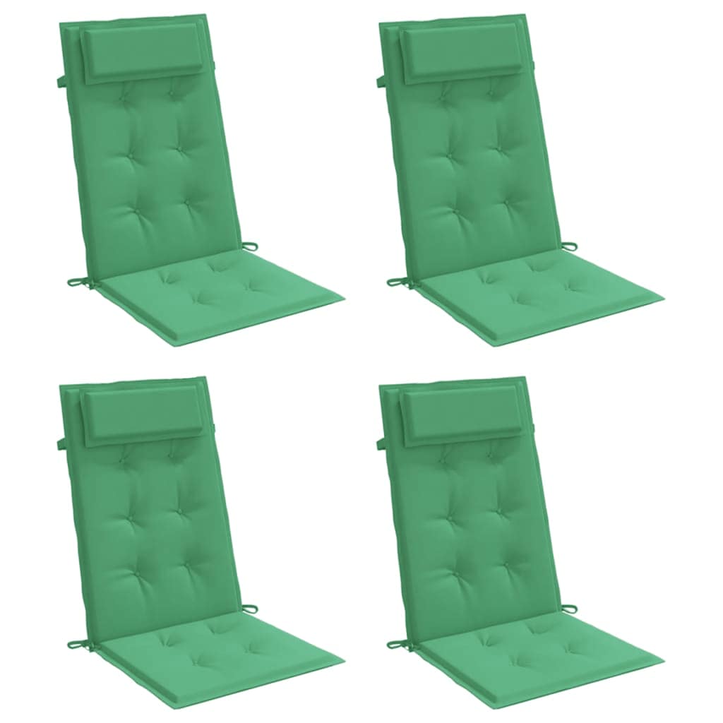 Coussins de chaise vidaxl 4 st haut de dos oxford tissu vert