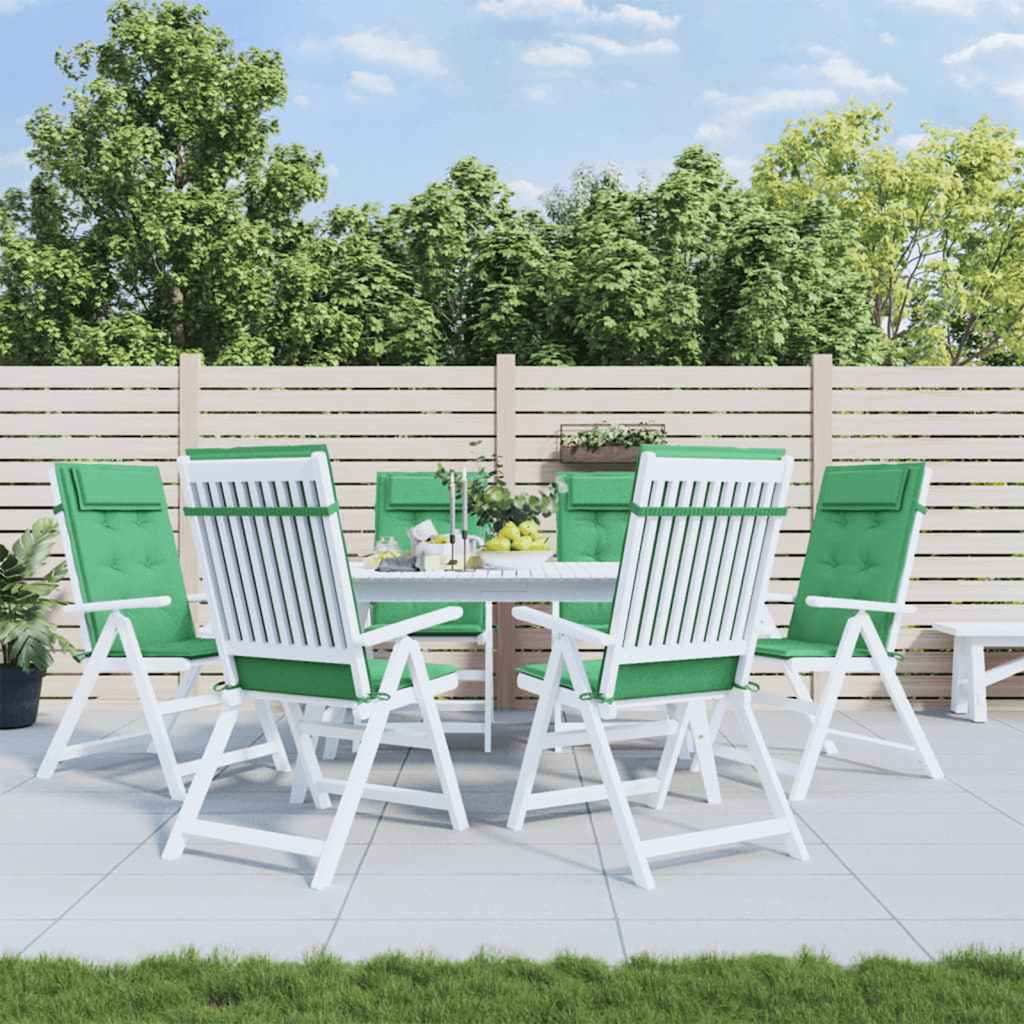 Coussins de chaise vidaxl 6 st haut de dos oxford tissu vert