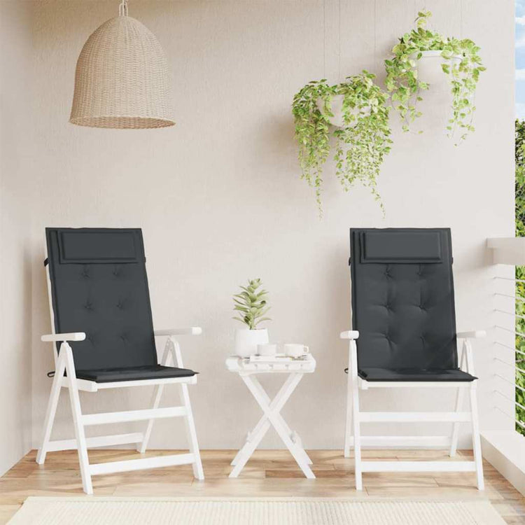 VidaXL coussins de chaise 2 pcs dossier haut tissu oxford noir