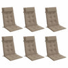 VidaXL coussins de chaise 6 pcs dossier haut tissu oxford taupe