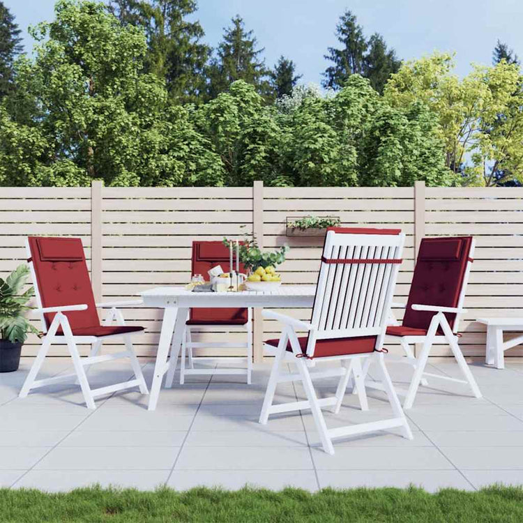 VidaXL coussins de chaise 4 pcs dossier haut tissu oxford rouge vin