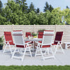 VidaXL coussins de chaise 6 pcs dossier haut tissu oxford rouge vin