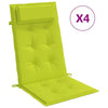 Coussins de chaise vidaxl 4 st haut de dos oxford tissu vert vif vert