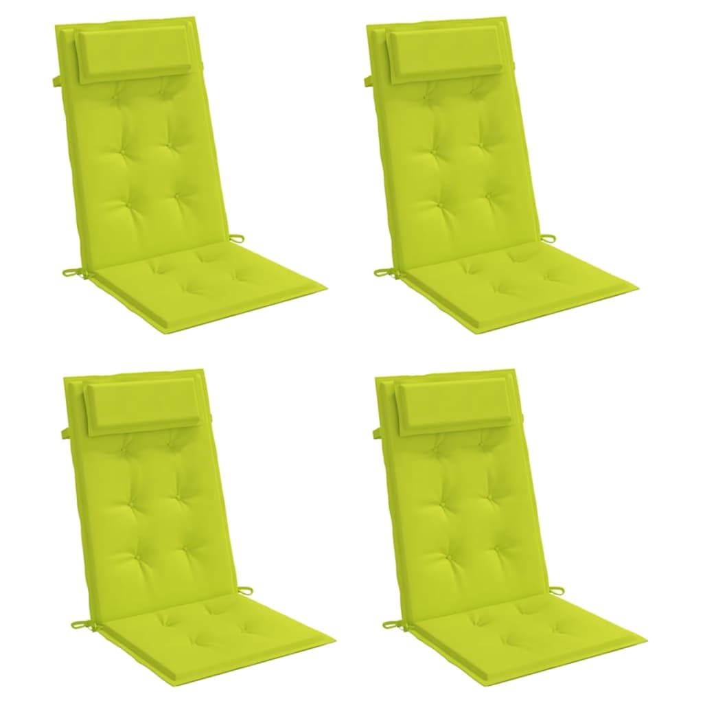 Coussins de chaise vidaxl 4 st haut de dos oxford tissu vert vif vert