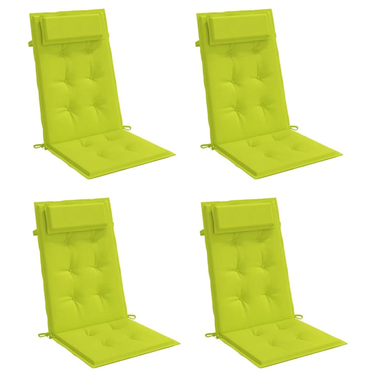 Coussins de chaise vidaxl 4 st haut de dos oxford tissu vert vif vert