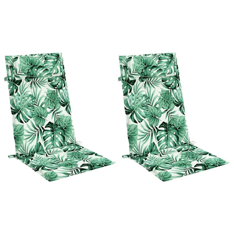 VidaXL coussins de chaise 2 pièces tissu oxford à motif de feuilles à dossier haut