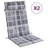 VidaXL coussins de chaise 2 pcs dossier haut motif losange tissu oxford gris