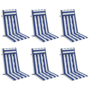 Coussins de chaise vidaxl 6 stage haut de dossier à rayures tissu oxford blanc et bleu - afbeelding 3