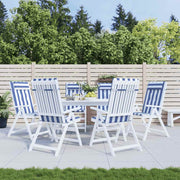Coussins de chaise vidaxl 6 stage haut de dossier à rayures tissu oxford blanc et bleu - afbeelding 1