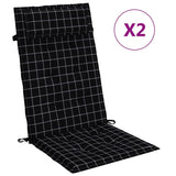 Coussins de chaise vidaxl 2 st motif de fenêtre arrière haute oxford tissu noir - afbeelding 2