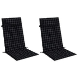 Coussins de chaise vidaxl 2 st motif de fenêtre arrière haute oxford tissu noir - afbeelding 3
