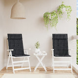 Coussins de chaise vidaxl 2 st motif de fenêtre arrière haute oxford tissu noir - afbeelding 1