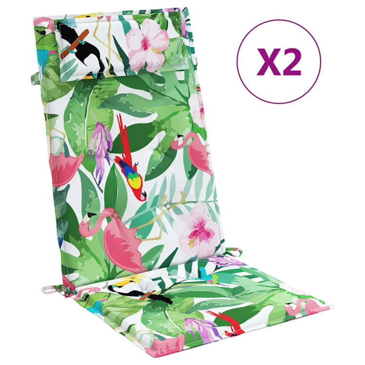 VidaXL coussins de chaise 2 pcs dossier haut tissu oxford multicolore