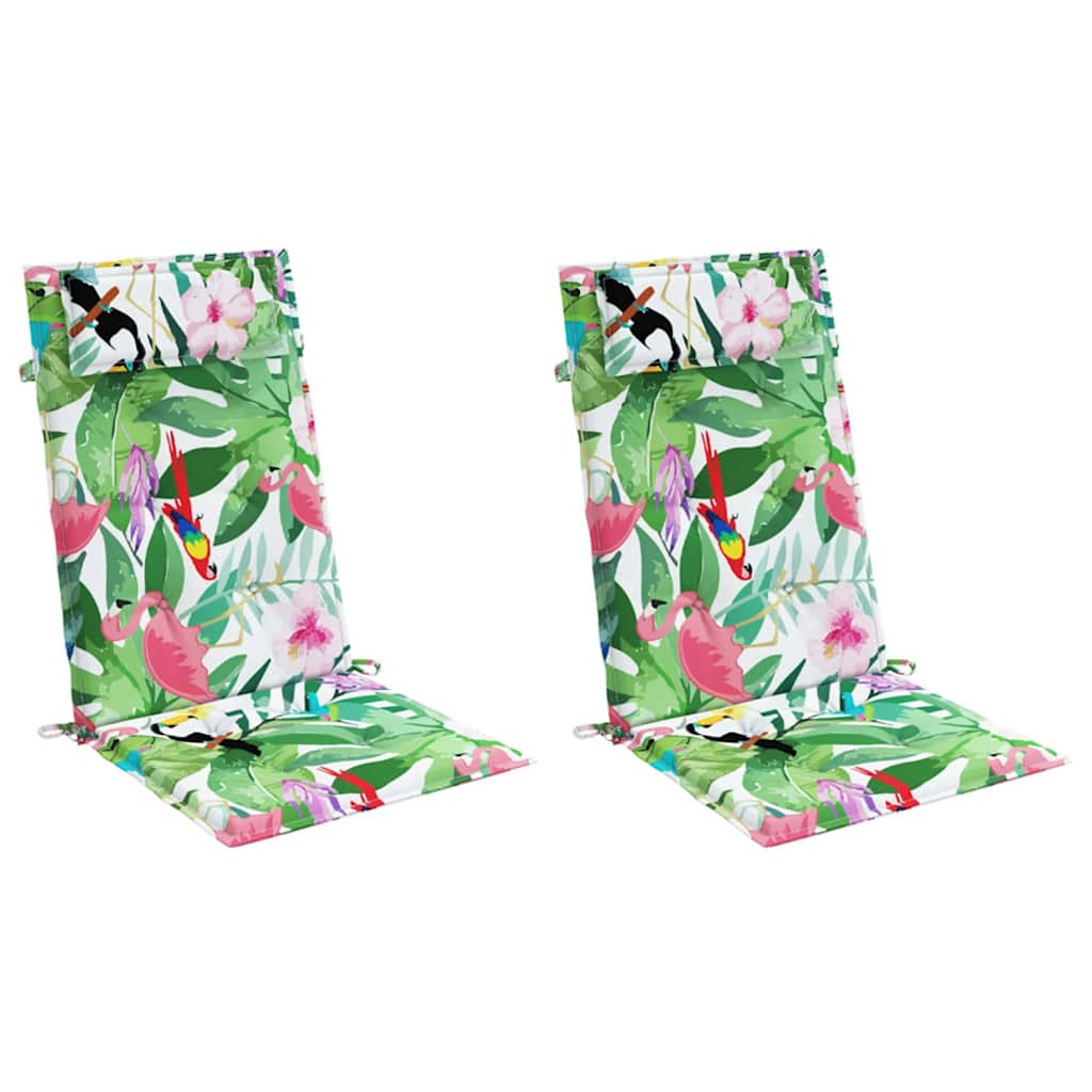 VidaXL coussins de chaise 2 pcs dossier haut tissu oxford multicolore