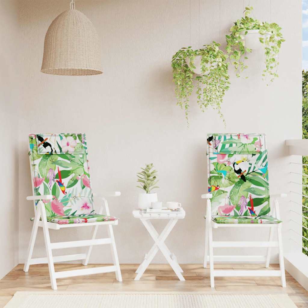 VidaXL coussins de chaise 2 pcs dossier haut tissu oxford multicolore