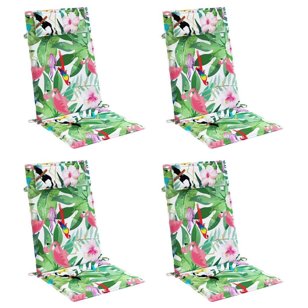 VidaXL coussins de chaise 4 pcs dossier haut tissu oxford multicolore