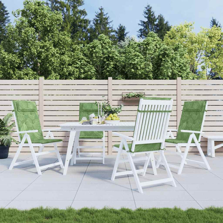 VidaXL coussins de chaise 4 pièces tissu oxford à motif de feuilles à dossier haut