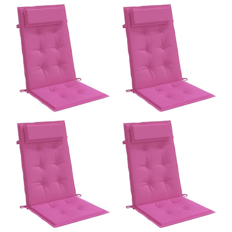 VidaXL coussins de chaise 4 pcs dossier haut tissu oxford rose