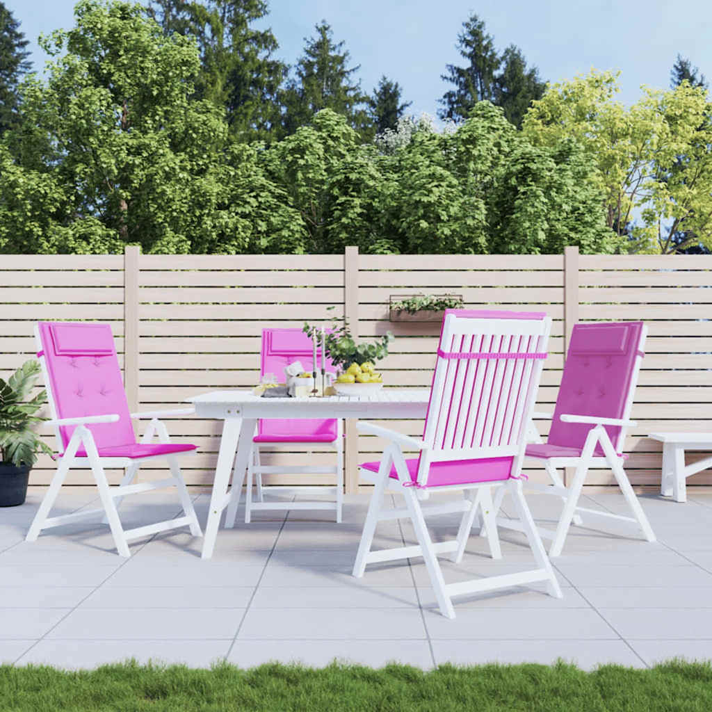 VidaXL coussins de chaise 4 pcs dossier haut tissu oxford rose