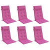 VidaXL coussins de chaise 6 pcs dossier haut tissu oxford rose