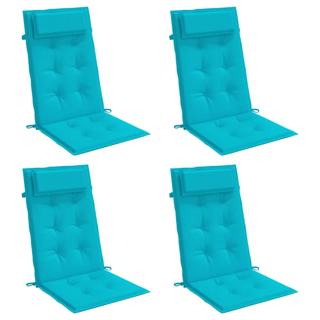 VidaXL coussins de chaise 4 pcs dossier haut tissu oxford turquoise