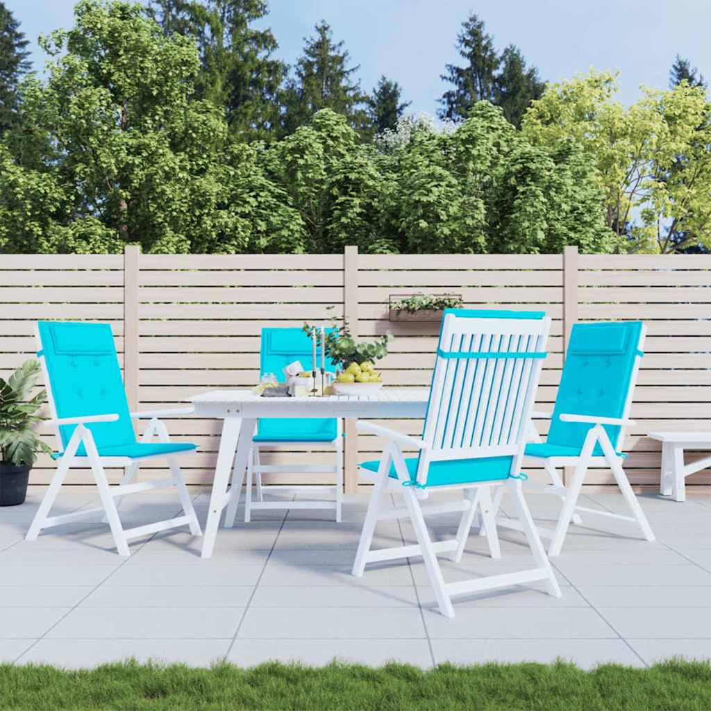 VidaXL coussins de chaise 4 pcs dossier haut tissu oxford turquoise