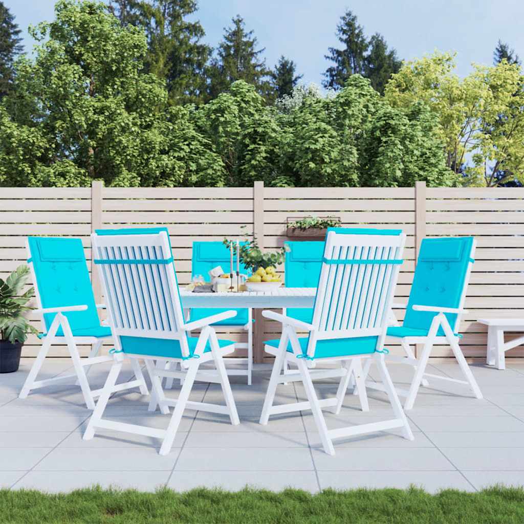 VidaXL coussins de chaise 6 pcs dossier haut tissu oxford turquoise