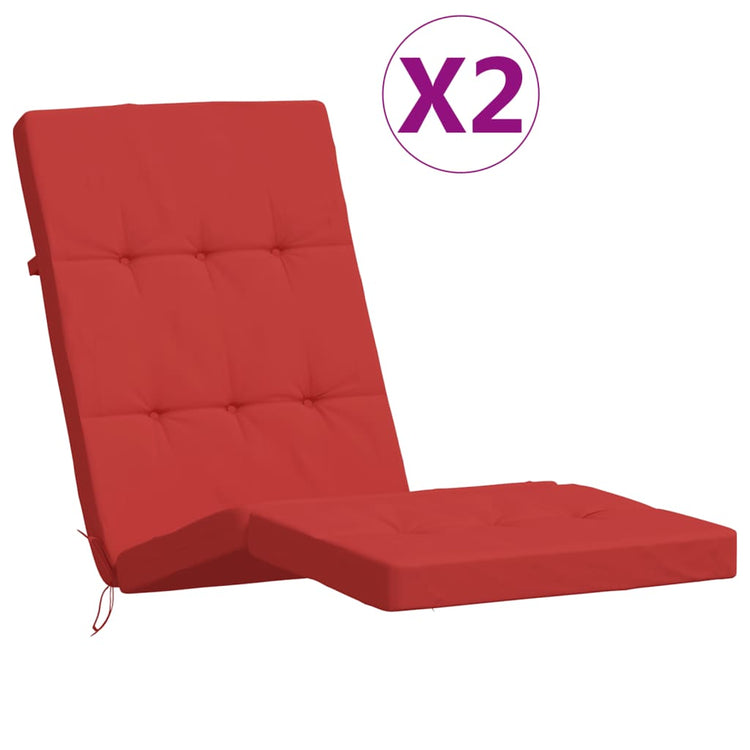 Coussins de chaise de patio vidaxl 2 st oxford tissu rouge